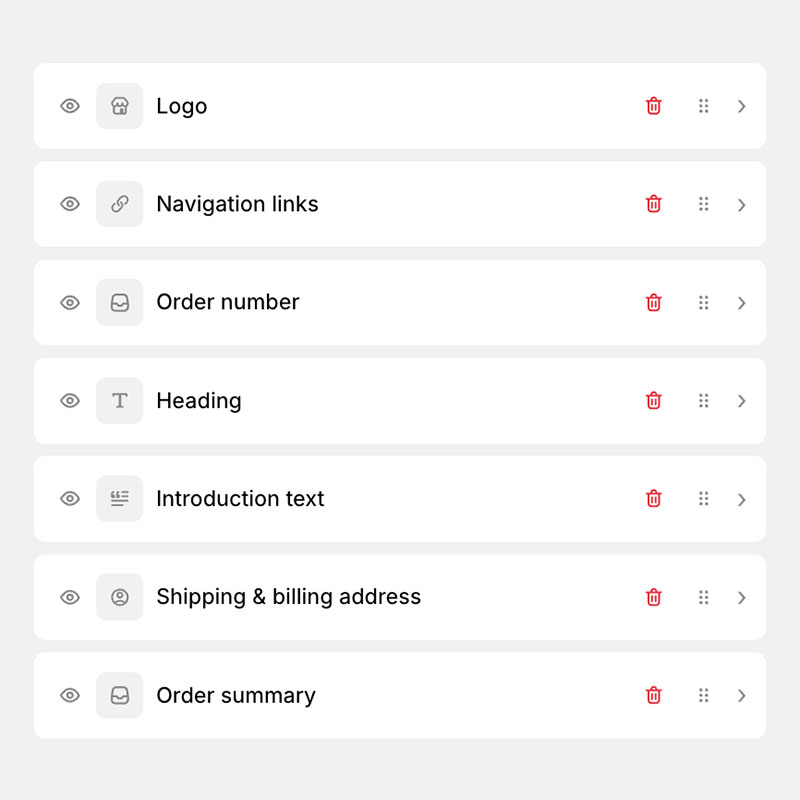 Add branded sections to order emails