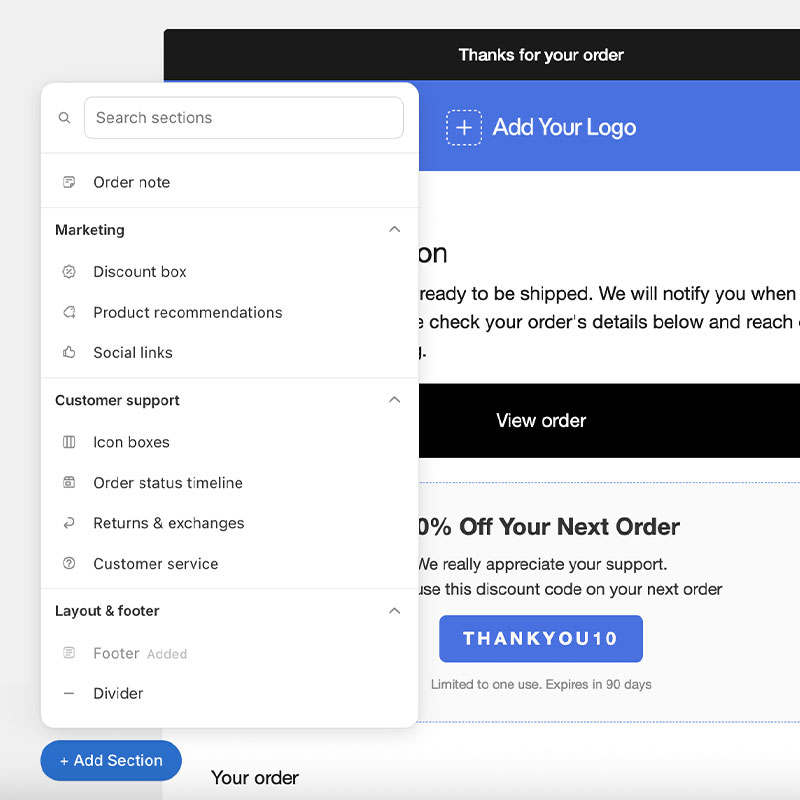 Customize email templates to match your brand